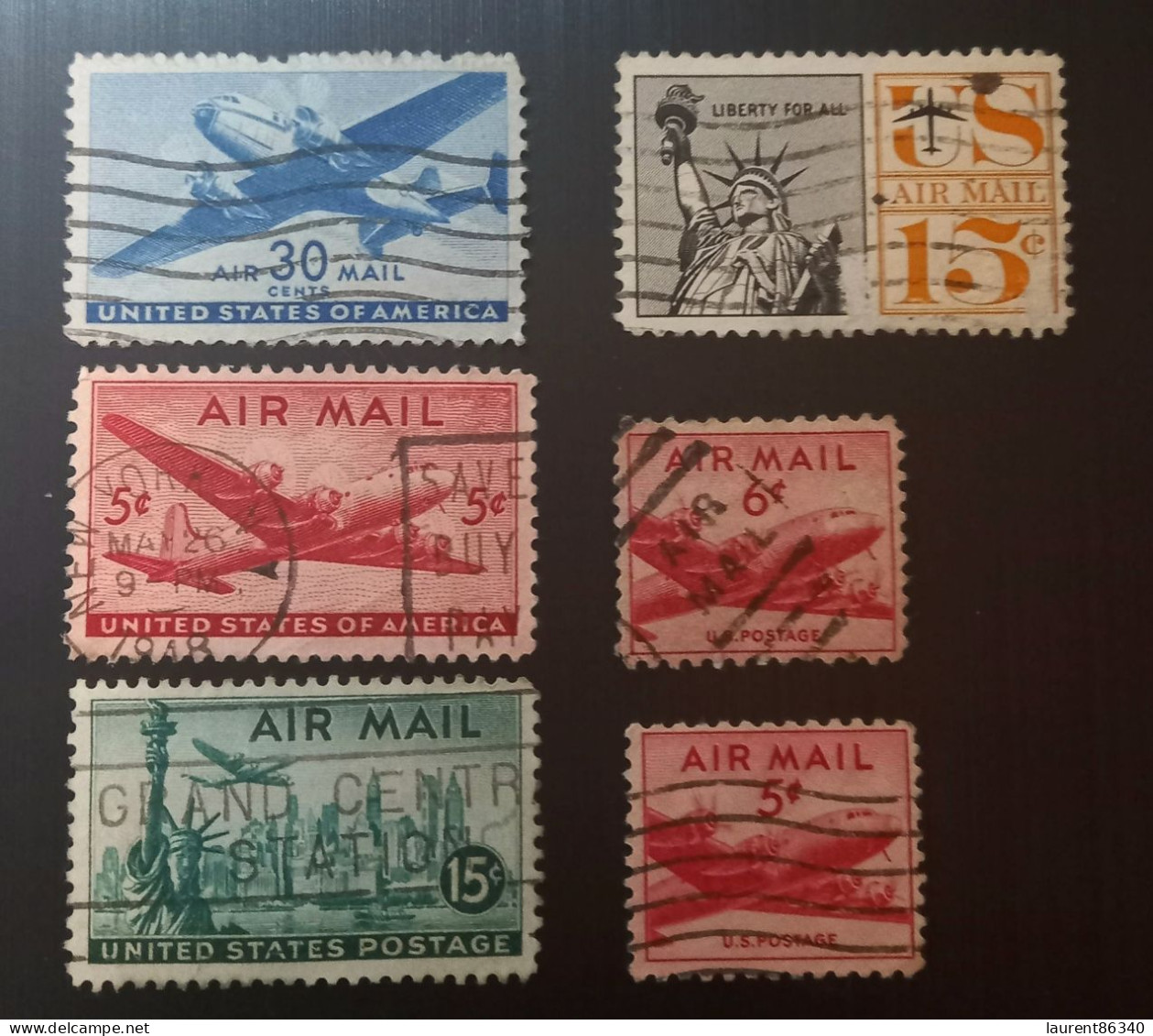 États-Unis 1941 à 1961 New Airmail Stamps ,Douglas Dakota DC , 4 Skymaster & Statue De La Liberté - Usados