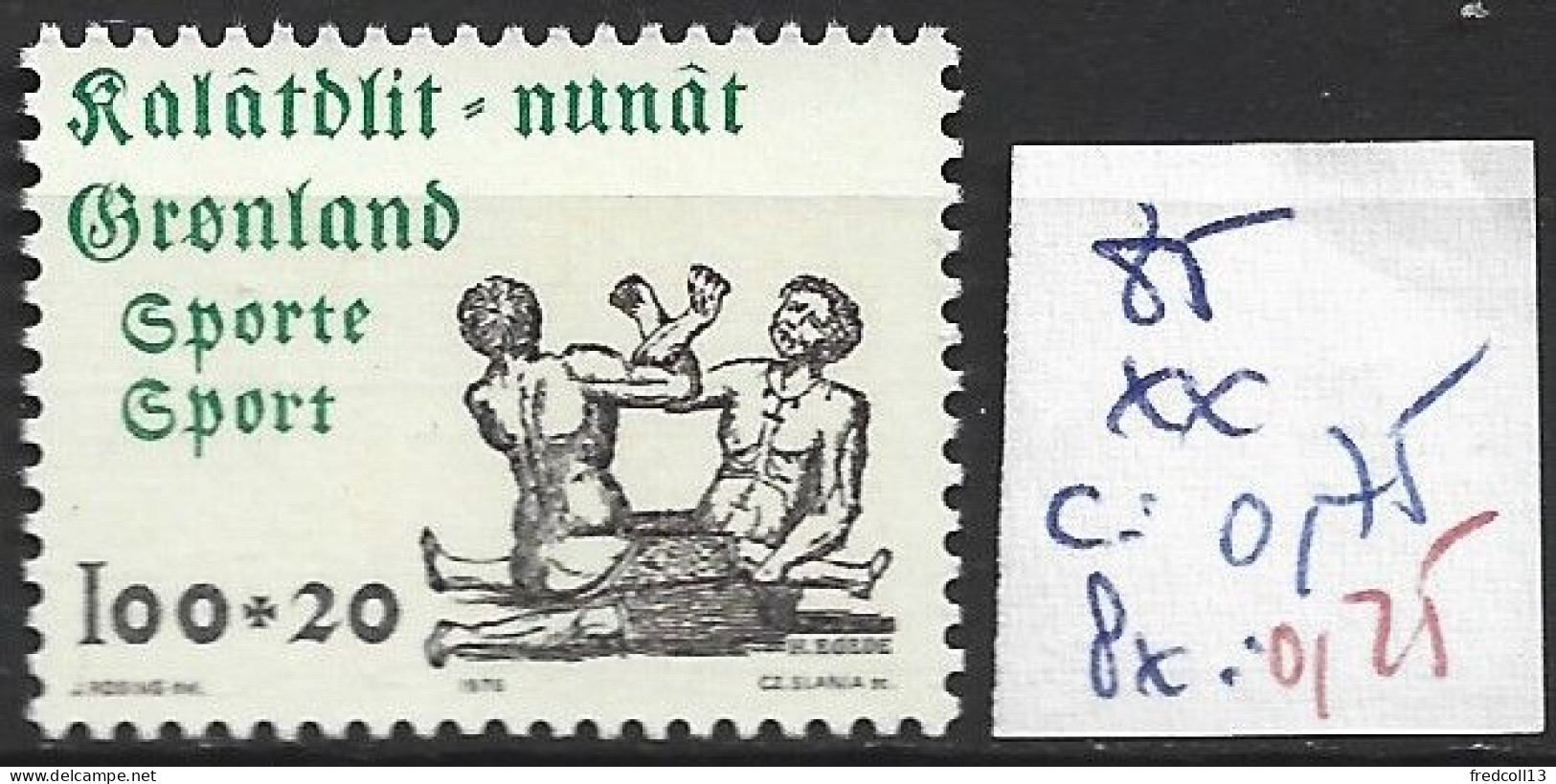 GROENLAND 85 ** Côte 0.75 € - Unused Stamps