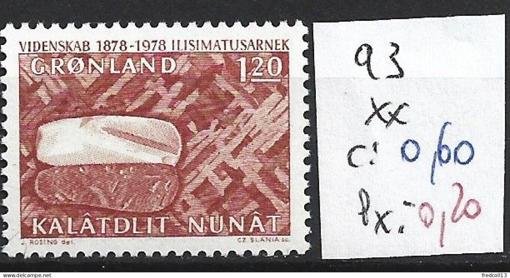 GROENLAND 93 ** Côte 0.60 € - Unused Stamps