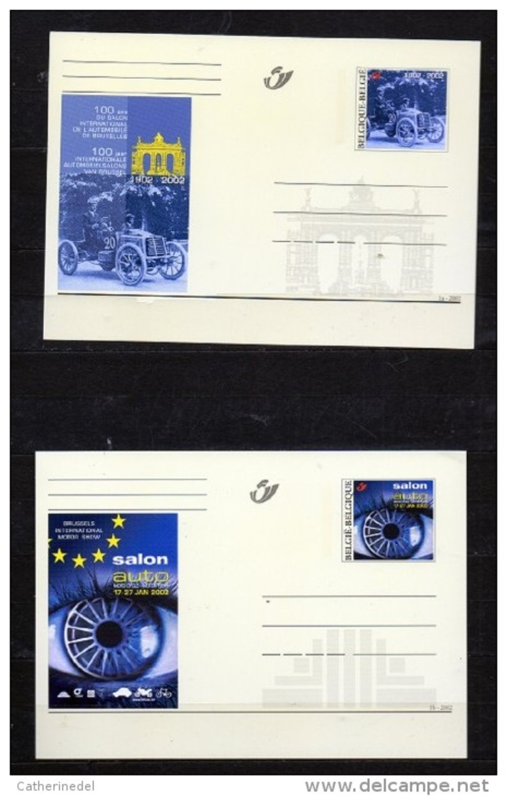 Année 2002 : CA96-CA97/BK96-BK97 - Salon De L'automobile De Bruxelles - Cartoline Illustrate (1971-2014) [BK]