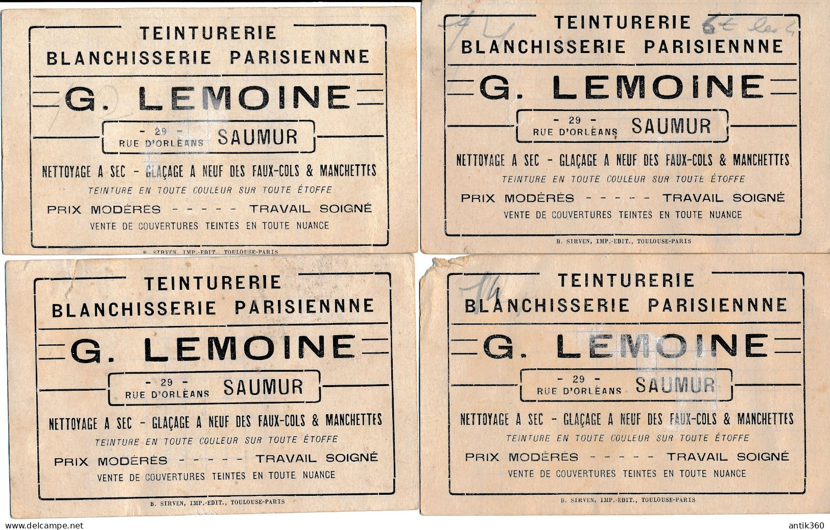 Lot De 4 Anciens Chromos Thème Charette Attelage Magasin Lemoine Saumur - Autres & Non Classés