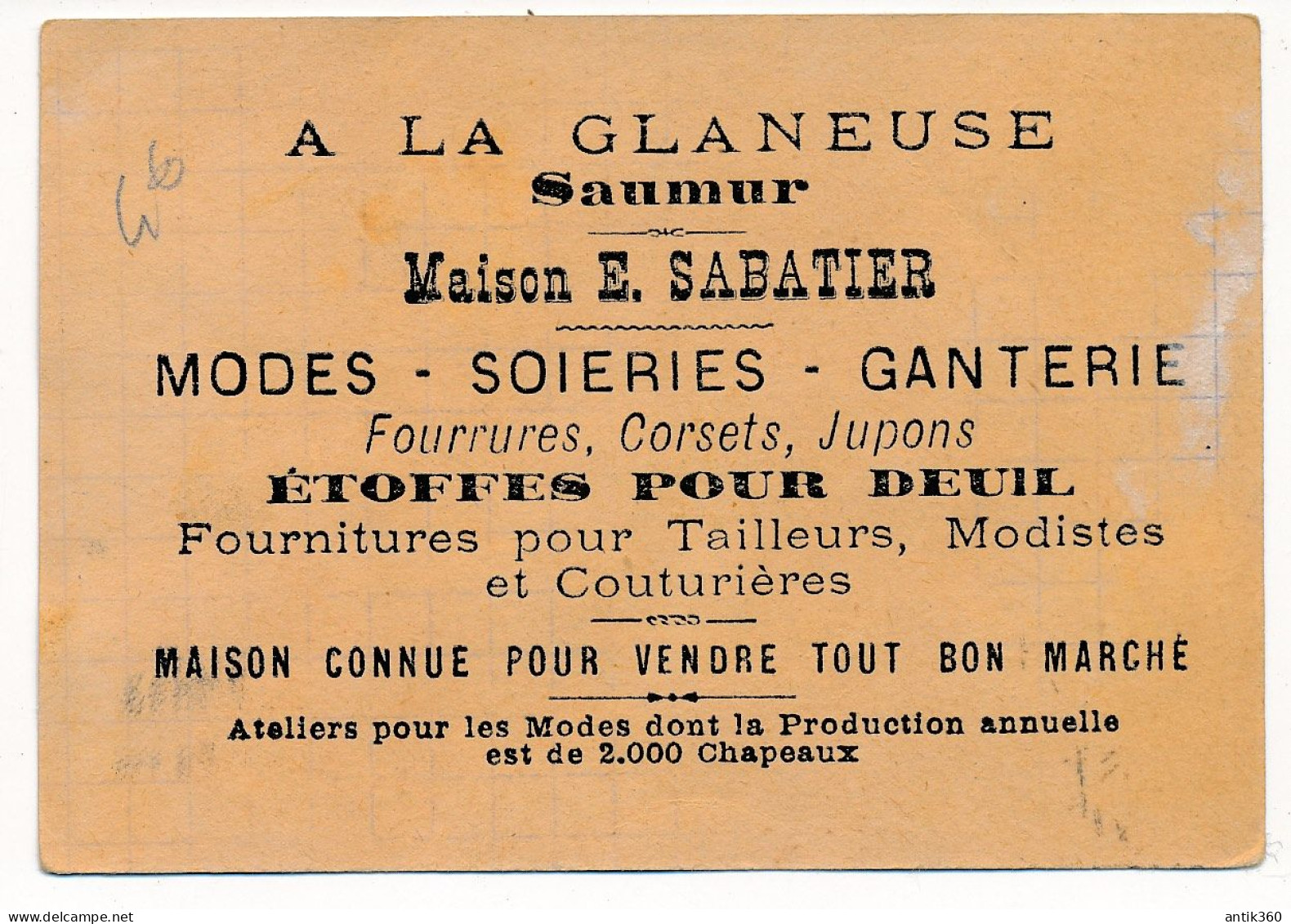 Ancien Chromo Chasseur Appeau Magasin A La Glaneuse Saumur - Otros & Sin Clasificación