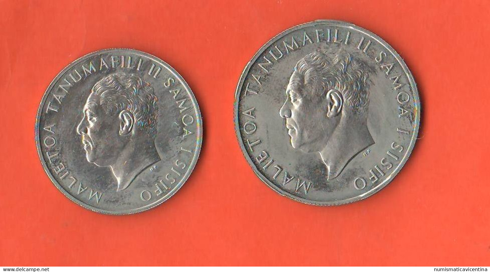 Western Samoa 20 + 50 Sene Nickel 1967 Coin  King Tanumafili II°        © 2 - Samoa