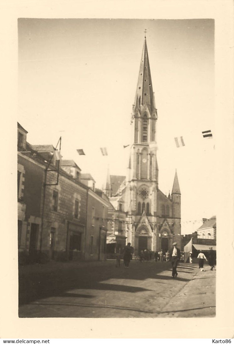 Carquefou * Place De L'église Du Village * Villageois * Photo Ancienne 9x6.5cm - Carquefou