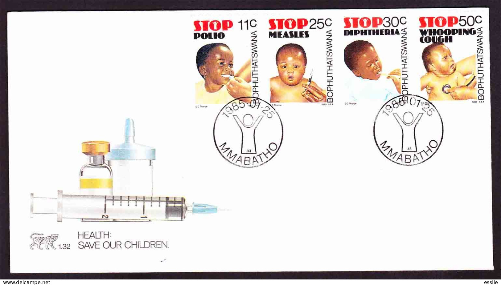 Bophuthatswana - 1985 - Child Health Care - First Day Cover - Small - Bofutatsuana