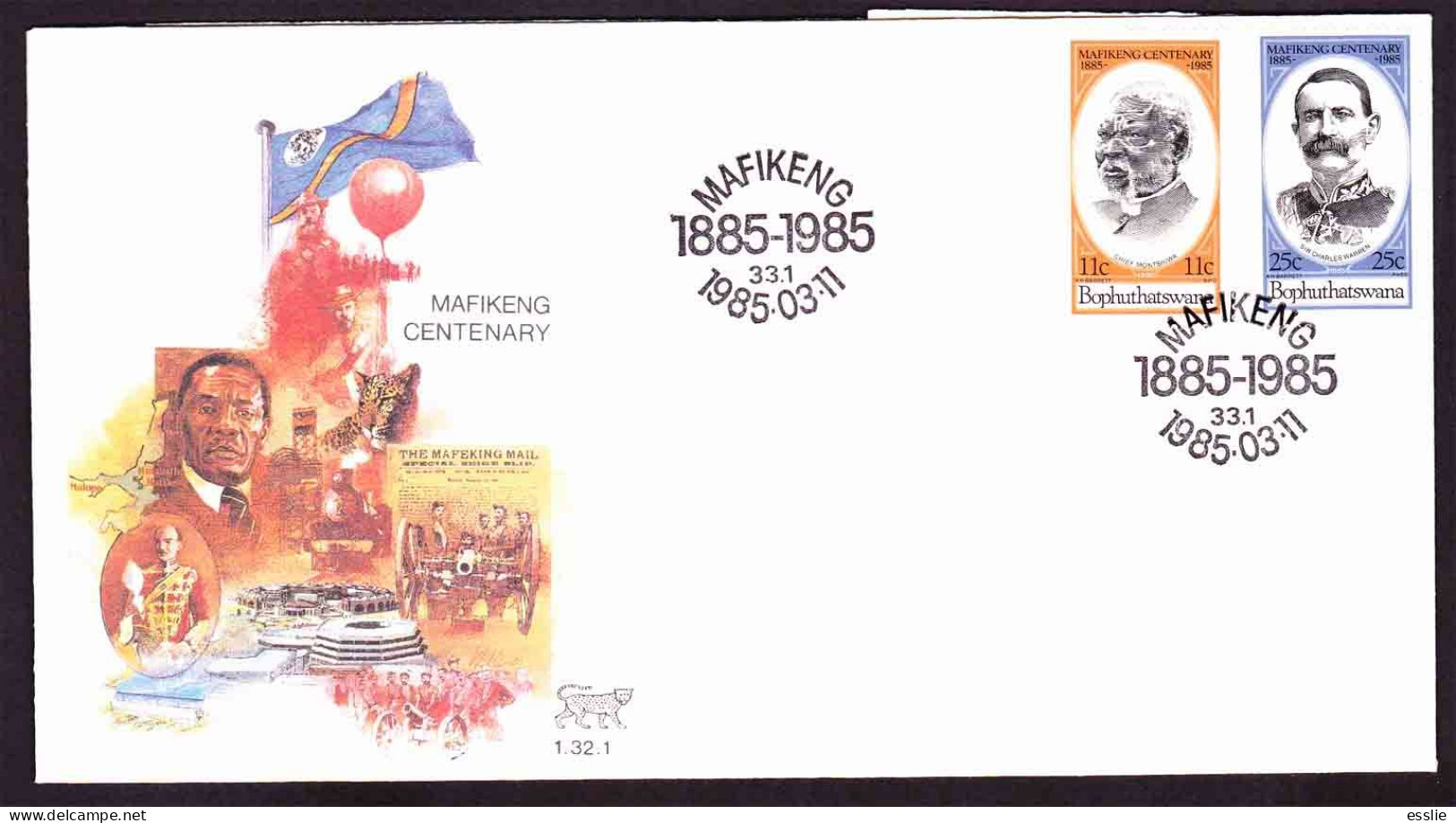 Bophuthatswana - 1985 - Mafiking Mafeking Centenary - First Day Cover - Small - Bophuthatswana