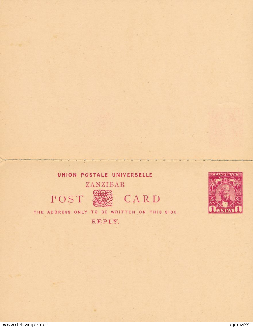 BF0186 / ZANZIBAR / SANSIBAR  -  6 FE 1887  ,  Reply POST CARD  -  Ascher P8 - Zanzibar (...-1963)