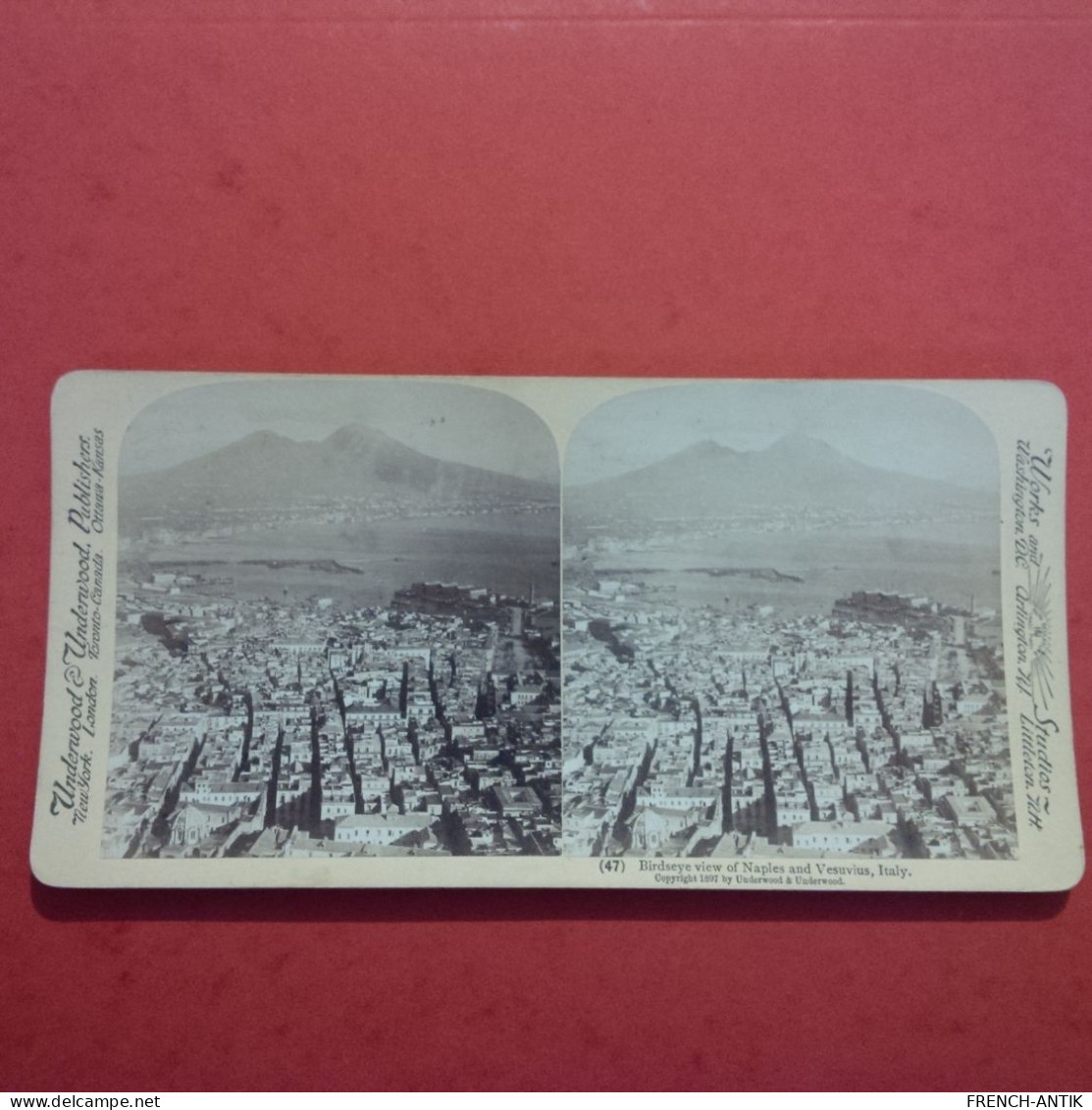 PHOTO STEREO NAPLE LE VESUVE ITALIE - Photos Stéréoscopiques