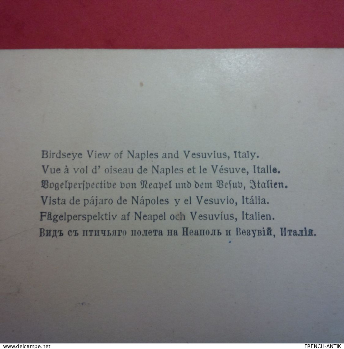 PHOTO STEREO NAPLE LE VESUVE ITALIE - Photos Stéréoscopiques