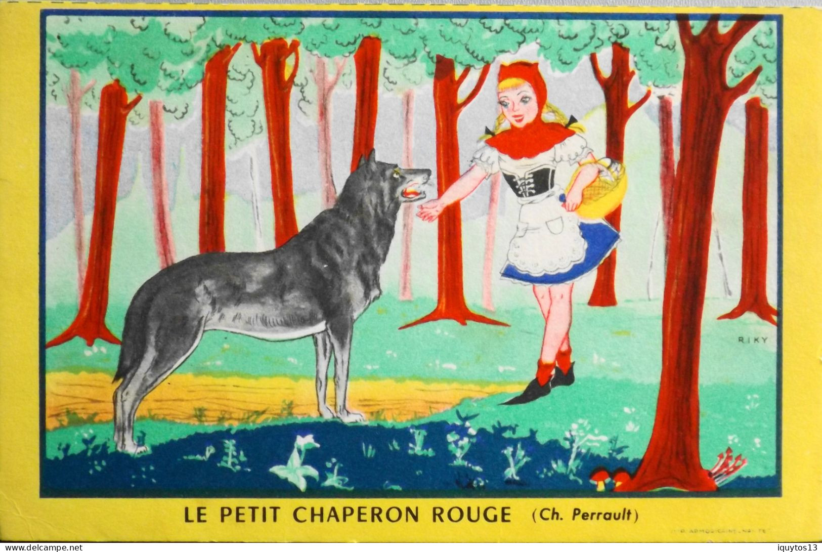BUVARD BISCOTTES LUC - CP Découpée - Le PETIT CHAPERON-ROUGE (Ch. Perrault) - Années 50 - BE - Biscottes