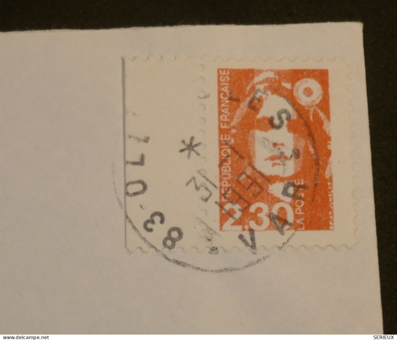 DH9 FRANCE BELLE   LETTRE  RARE MARIANNE FAUX DE TOULON +BORD 31 1 1991 OLLIOULES POUR TOULON   ++AFF. INTERESSANT++ - Storia Postale