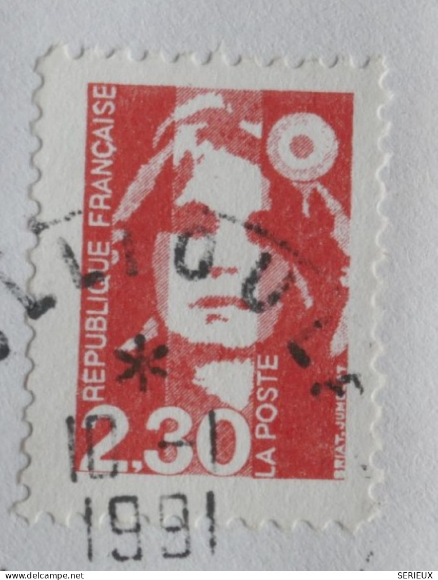 DH9 FRANCE BELLE   LETTRE  RARE MARIANNE FAUX DE TOULON +1991 OLLIOULES A MARSEILLE    ++CACHET D ARRIVEE++ - Cartas & Documentos