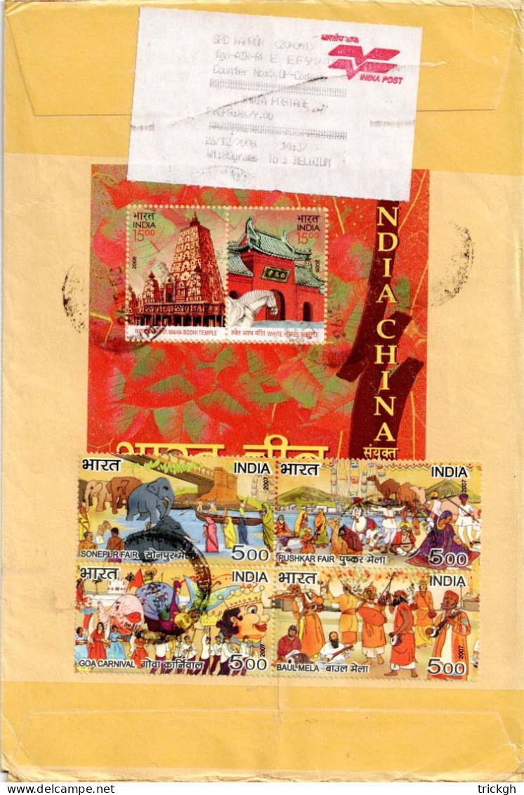 Kanpur >> Estinnes B 2009 / Recommandé Registered - Storia Postale