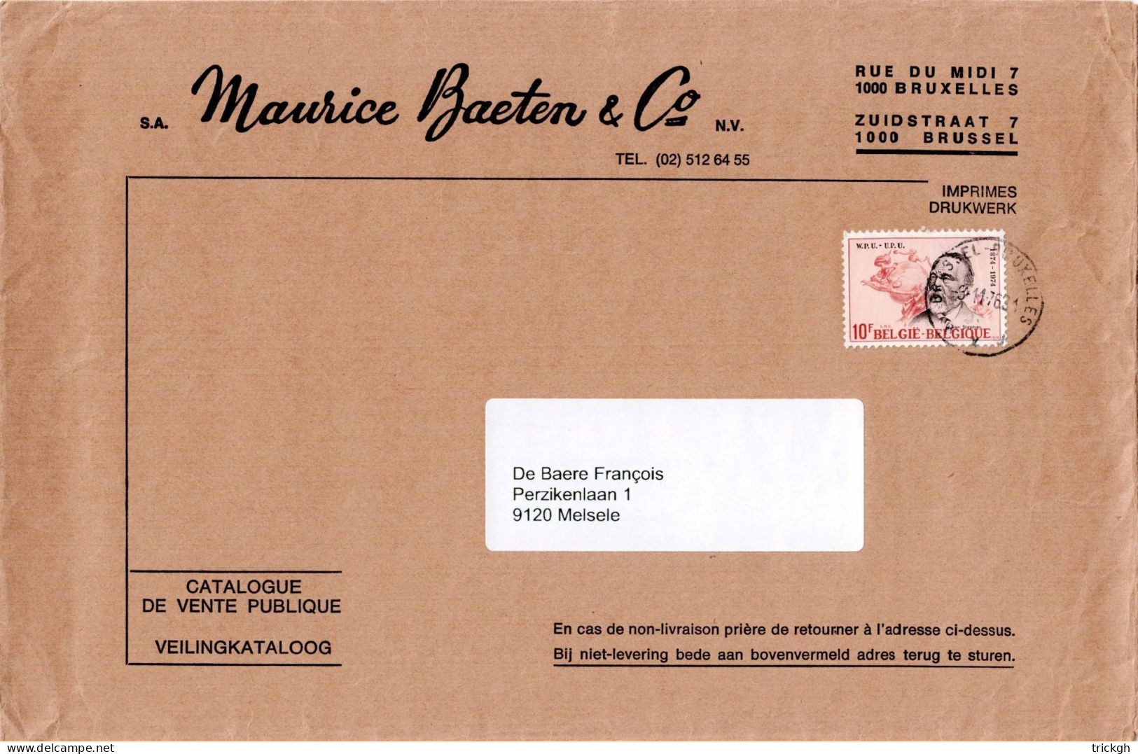 Brussel >> Vrasene 1976 - Storia Postale