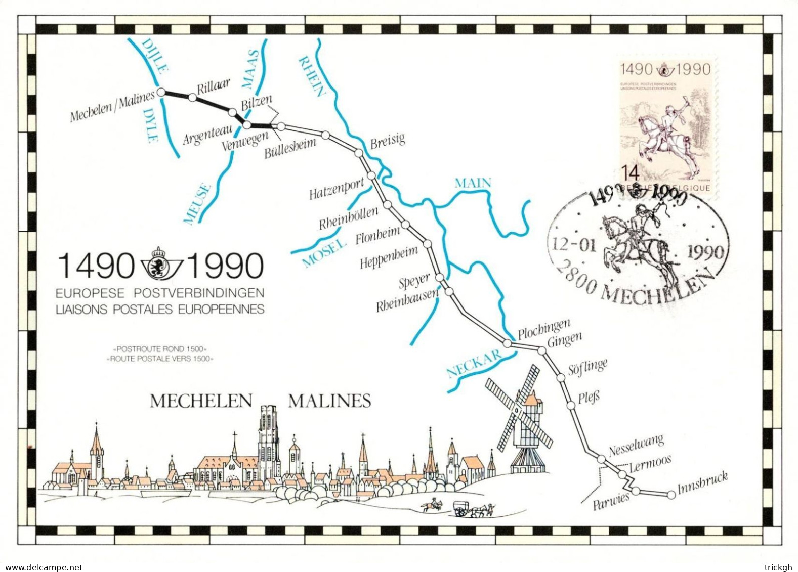 2350 Mechelen 1990 - Cartoline Commemorative - Emissioni Congiunte [HK]