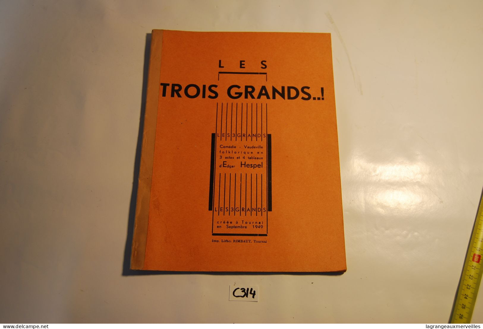 C314 Livret - Les Trois Grands - Edgard Hespel - Tournai - 1949 - Rare Book - Franse Schrijvers