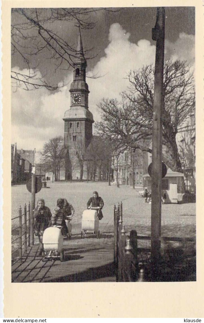 Tönning - Marktplatz,Kirche,Frauen Mit Kinderwagen 50ziger - Nordfriesland