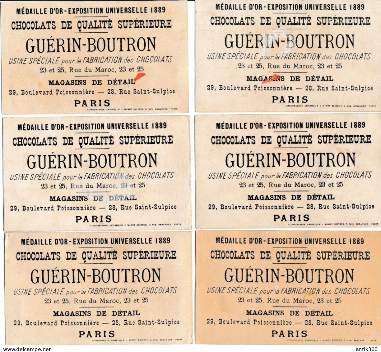Lot De 13 Anciens Chromos Militaires Humour Lithographie MINOT Chocolat GUERIN BOUTRON - Guérin-Boutron