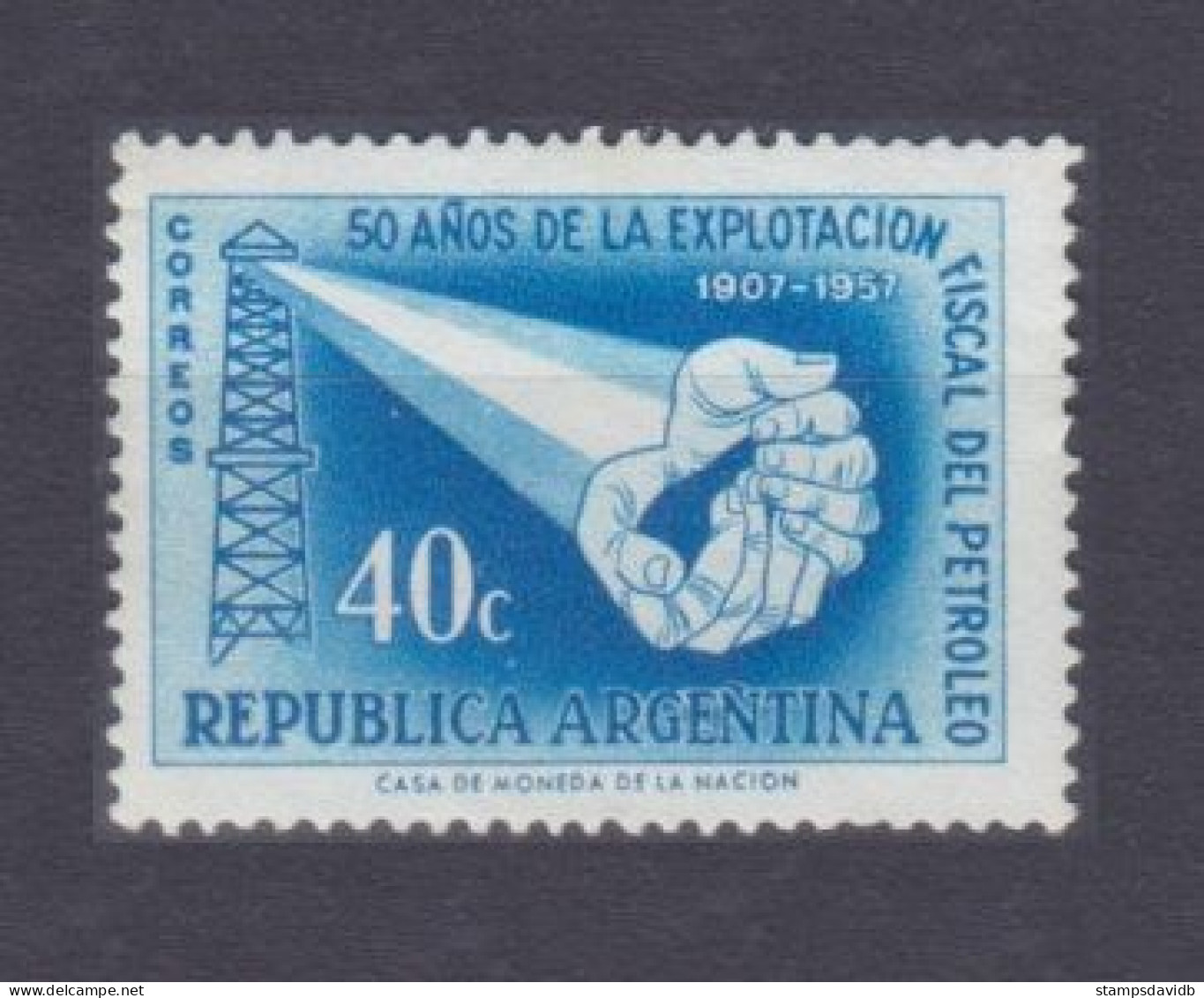 1957 Argentina 666 50 Years Industrial Oil - Neufs