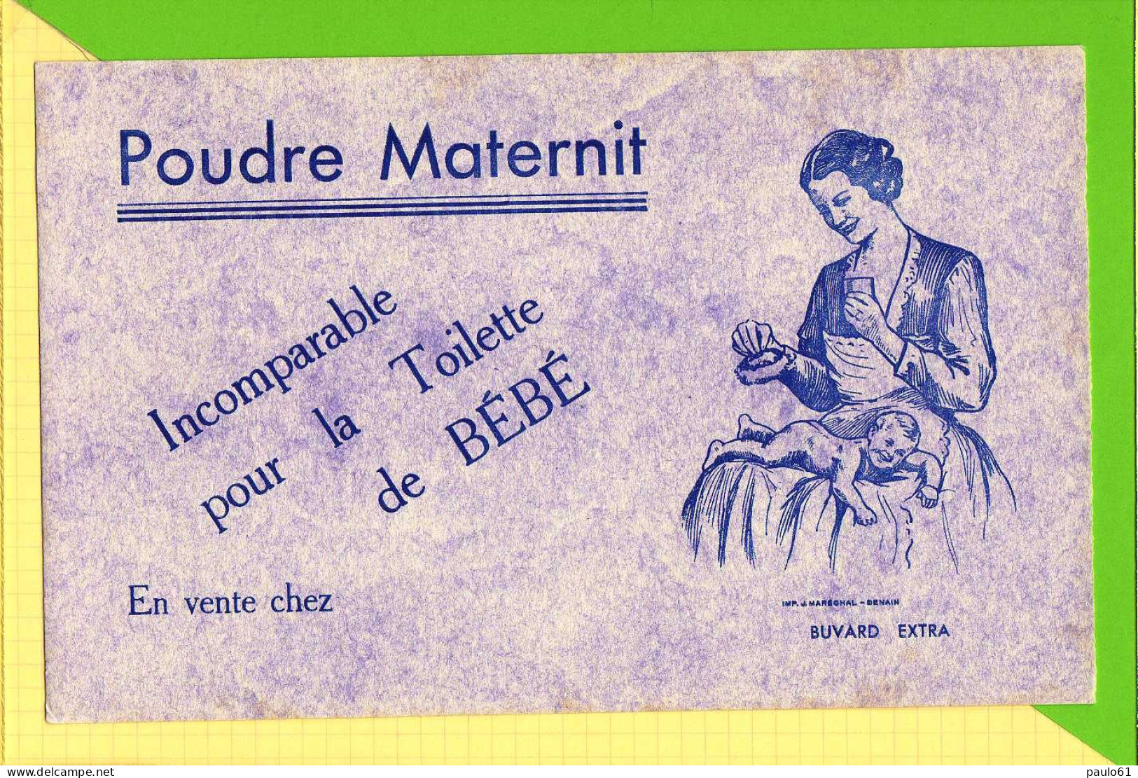 3  BUVARDS & Blotting Paper :Poudre Maternit De La Toilette De Bebe . Violet Vert Abricot - Parfum & Kosmetik