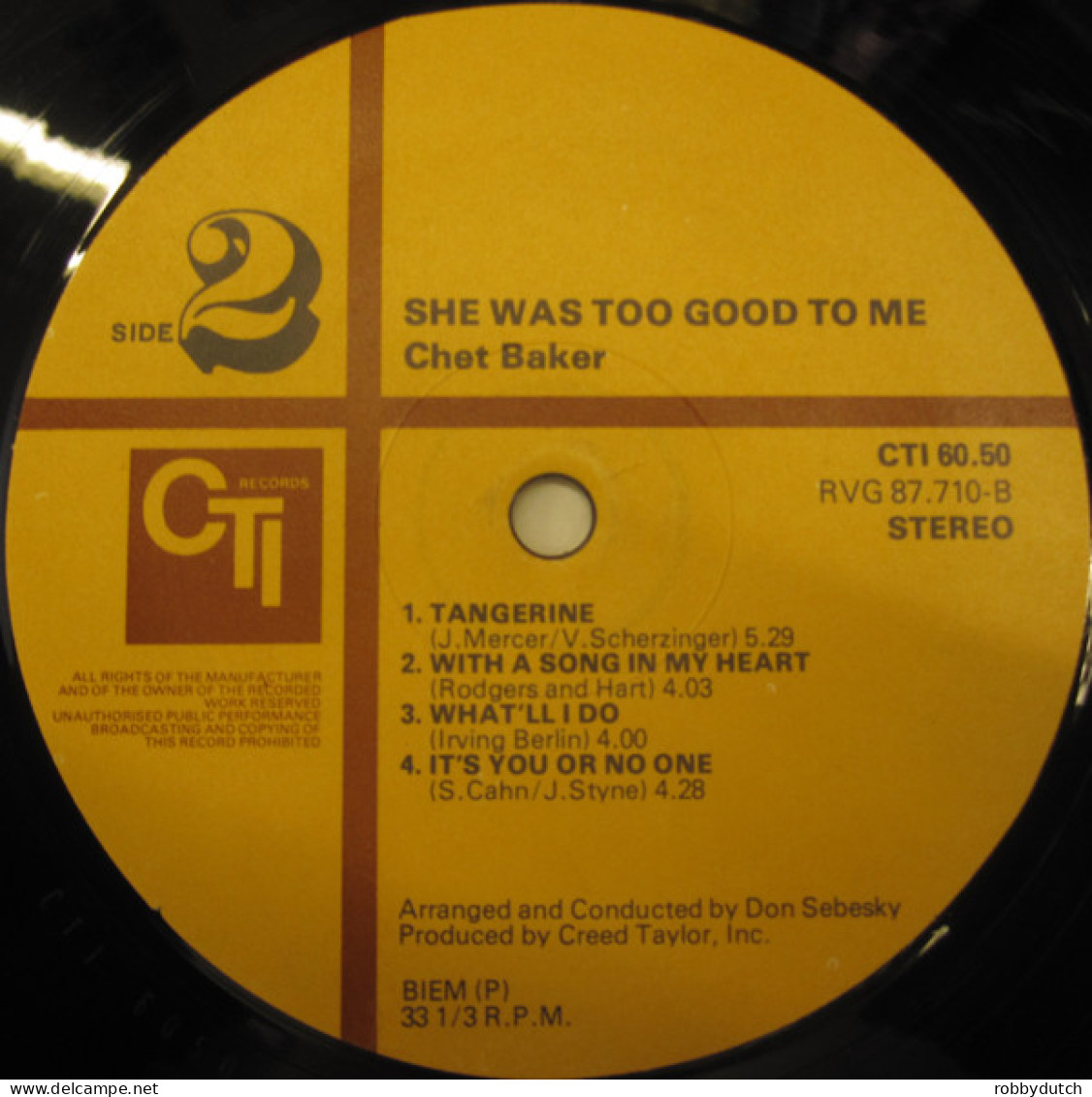 * LP * CHET BAKER - SHE WAS TOO GOOD TO ME (Europe  - Jazz