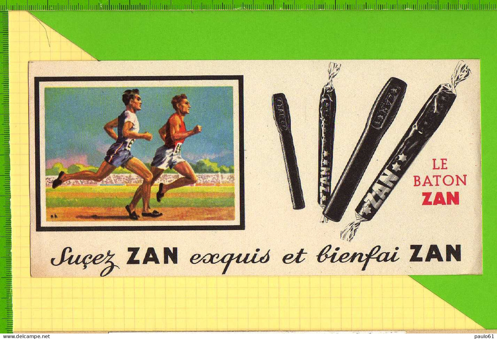 Buvard & Blotter Paper : Le Baton ZAN Le  Sеmі-mаrаthоn - Koek & Snoep