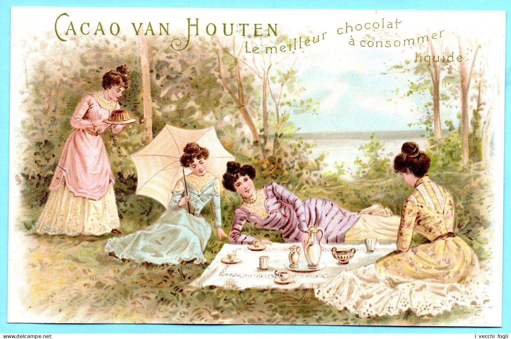 Belle Chromo Grand Format CACAO VAN HOUTEN. Le Pique-nique Des Femmes.. - Van Houten