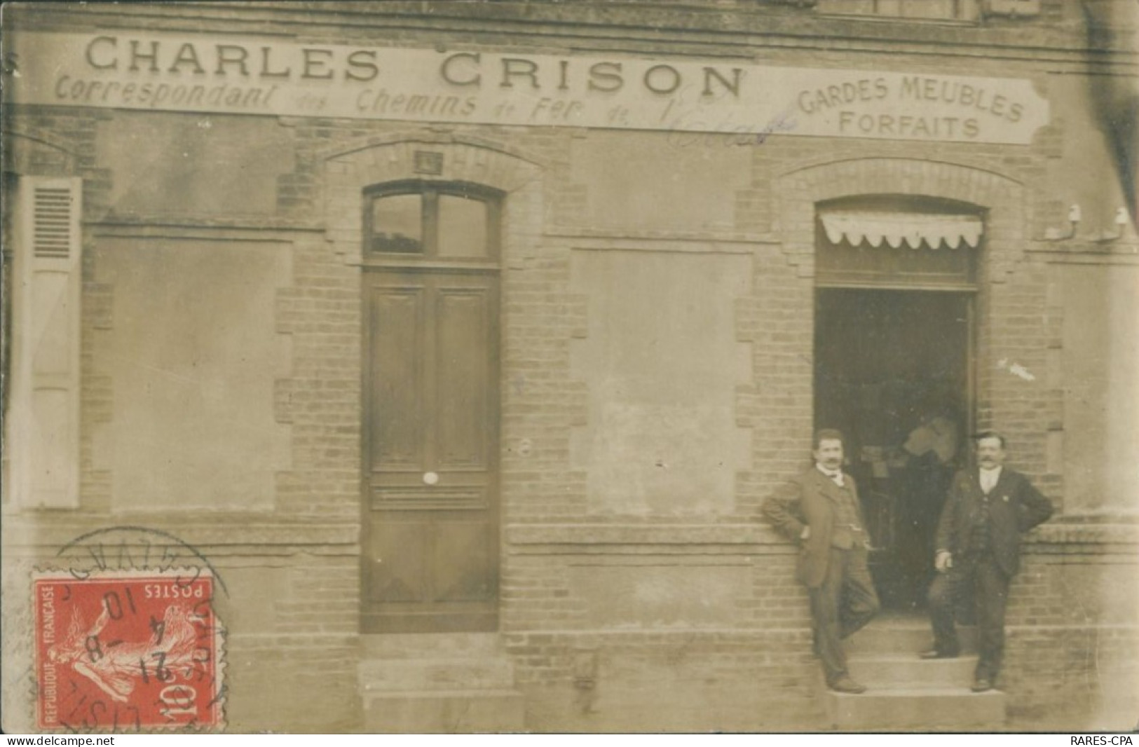 14 - LISIEUX - CHARLES CRISON - GARDES MEUBLES  - CORRESPONDANT DES CHEMINS DE FER DE L'ETAT - TOP RARE - CPA PHOTO - Lisieux