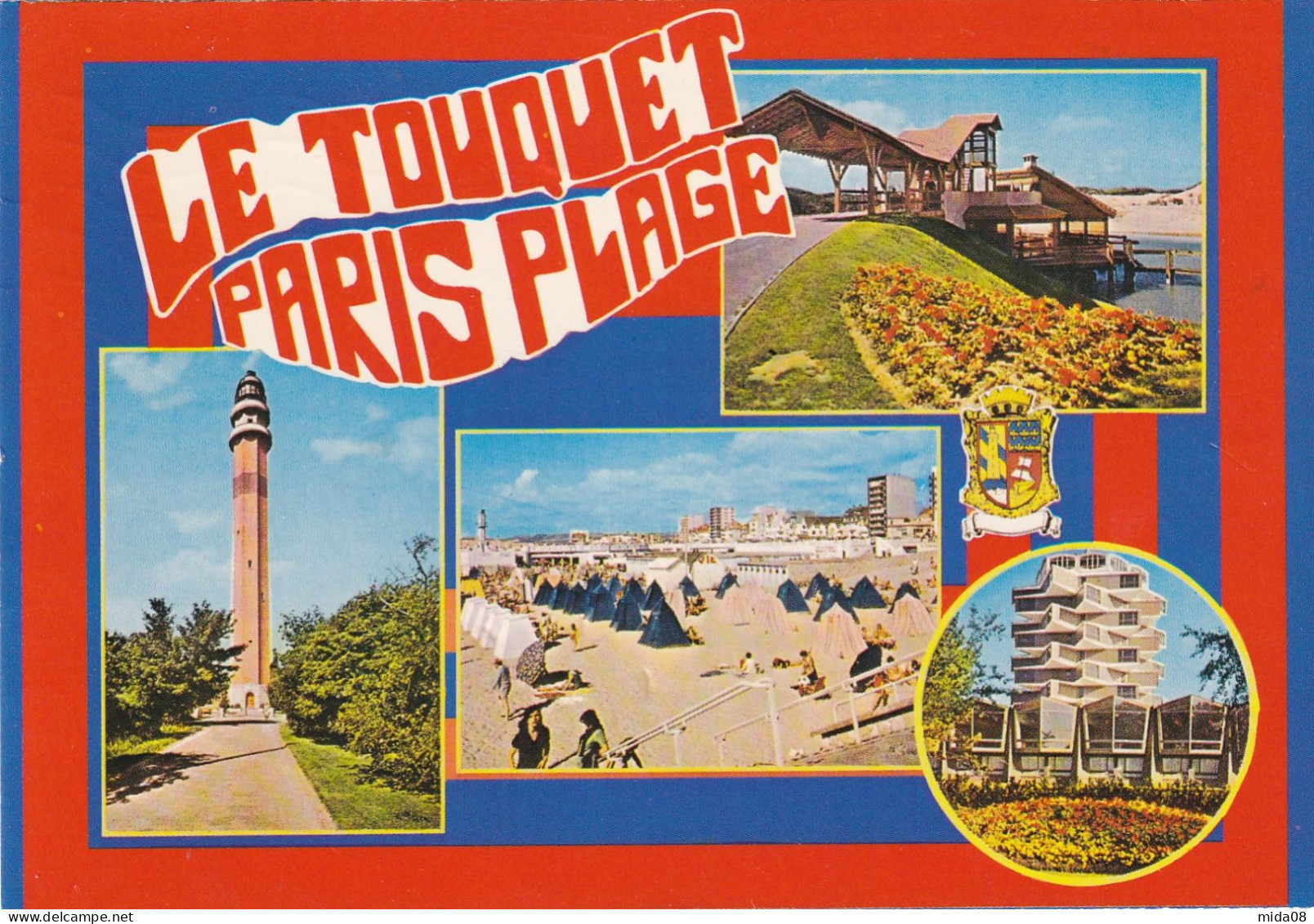 Sur Carte Postale De Le Touquet PARIS Plage .timbres Taxe à 0,30 Et O,10 . Taxée à RAUCOURT ET FLABA En 1981 - 1960-.... Oblitérés