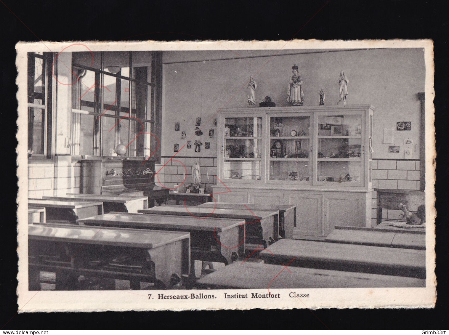 Herseaux-Ballons - Institut Montfort - Classe - Postkaart - Mouscron - Moeskroen