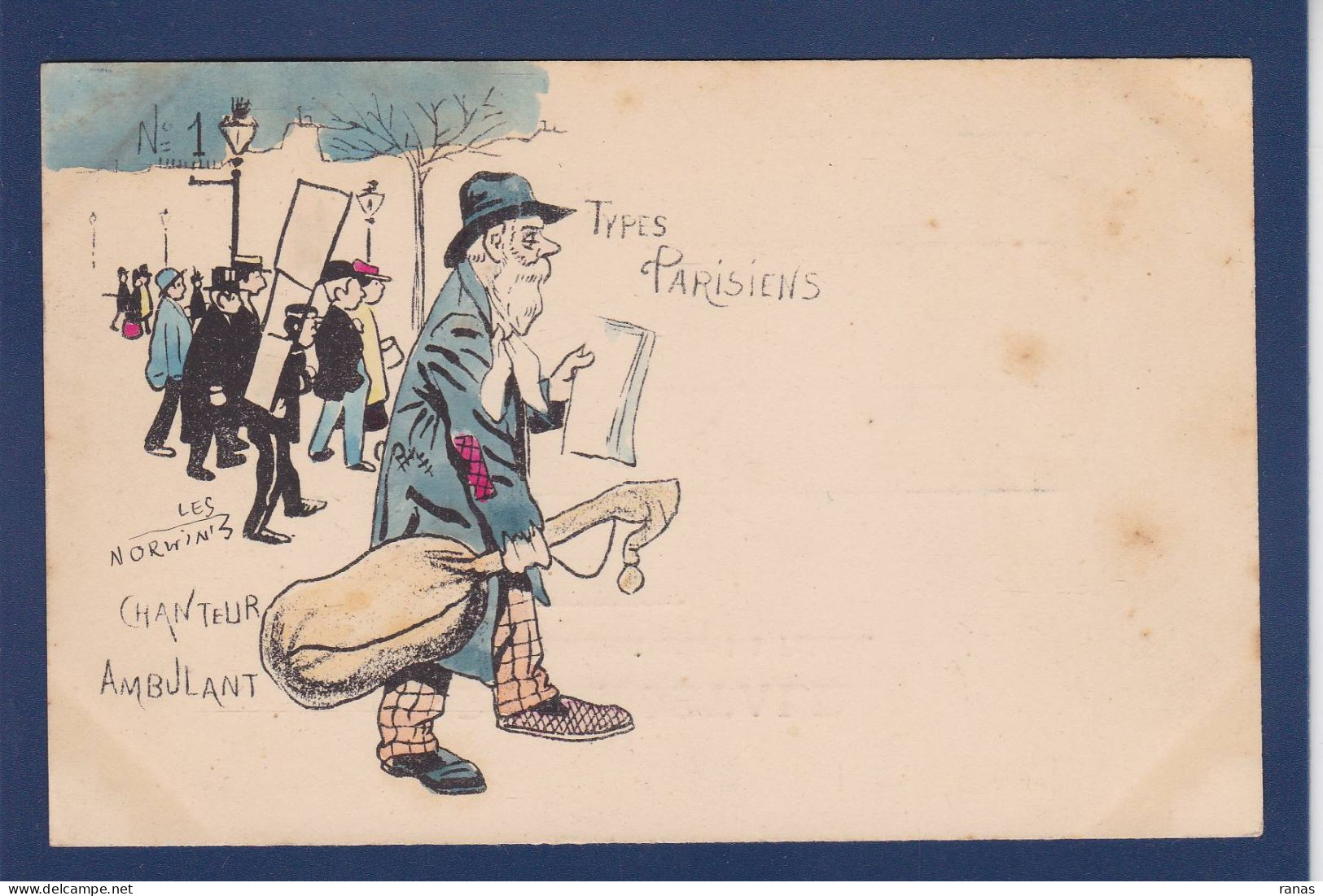 CPA Norwins Satirique Caricature Non Circulé Types Parisiens - Norwins