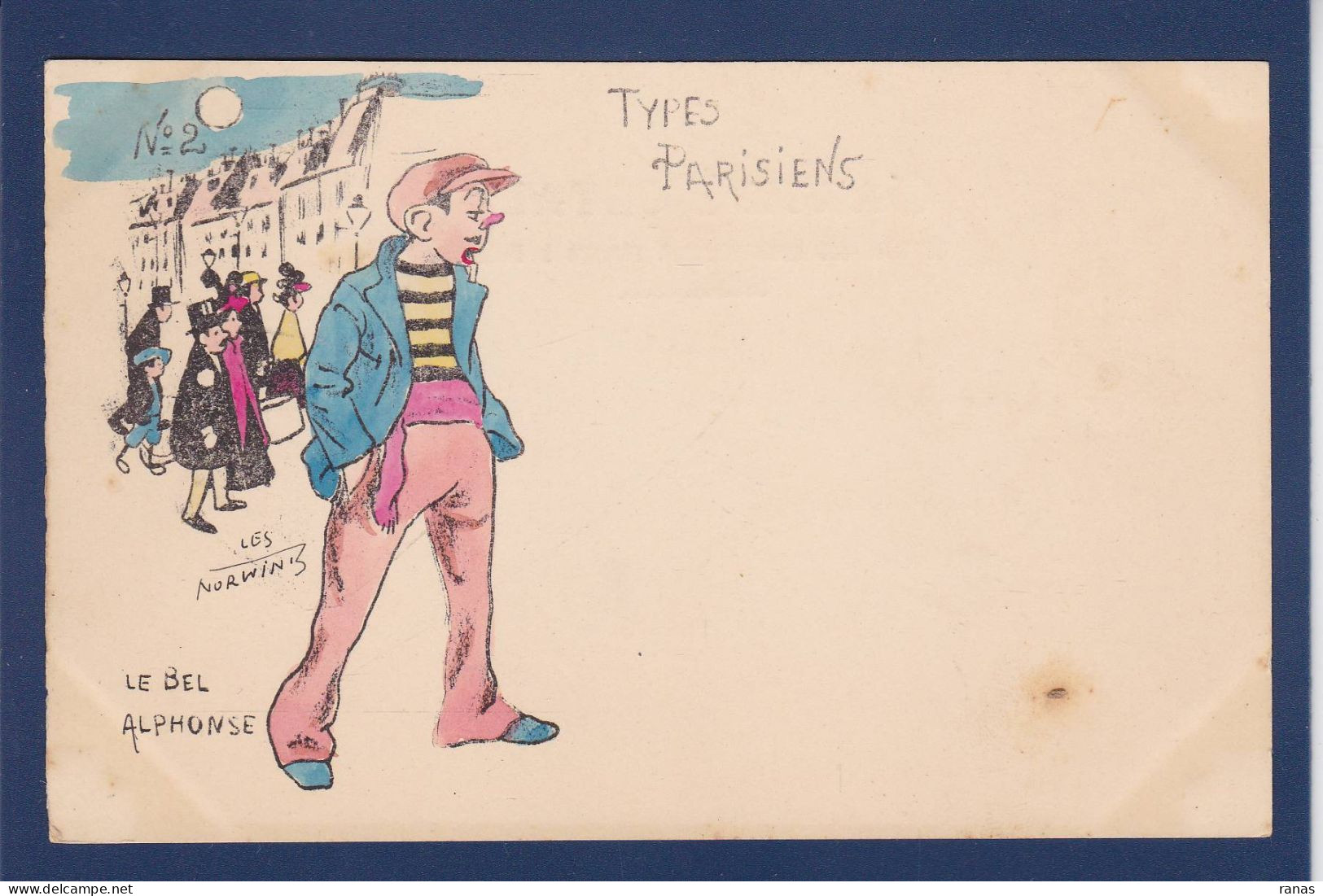 CPA Norwins Satirique Caricature Non Circulé Types Parisiens - Norwins