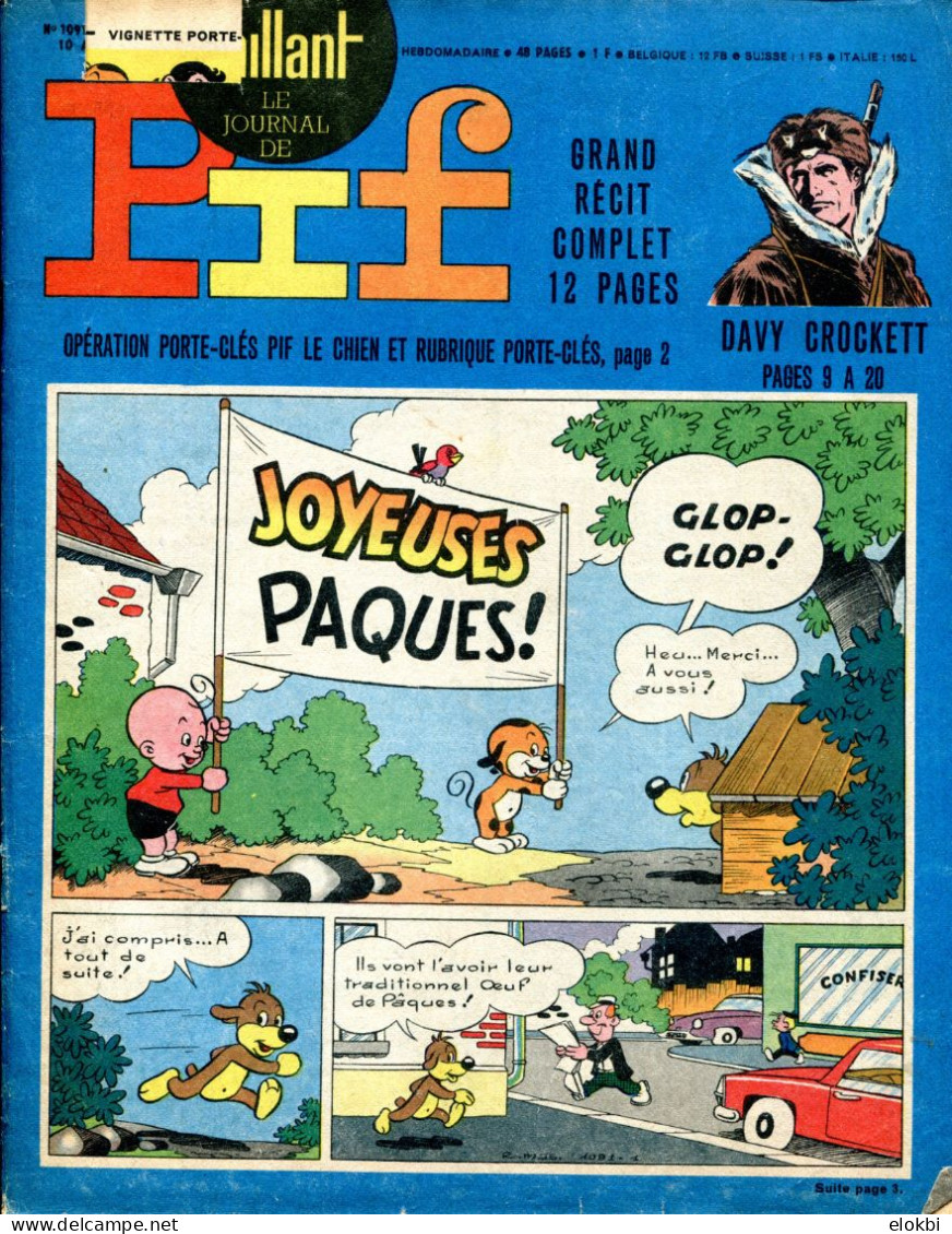 Vaillant Le Journal De Pif N°1091 - Récit Complet De Davy Crockett "En Passant Par Mookey-Pass" - Vaillant