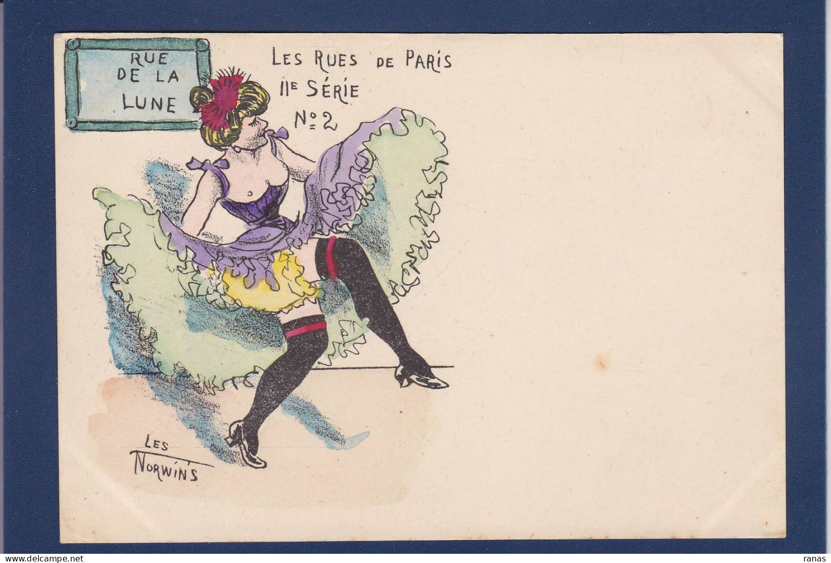 CPA Norwins Satirique Caricature Non Circulé Les Rues De Paris érotisme Prostitution - Norwins