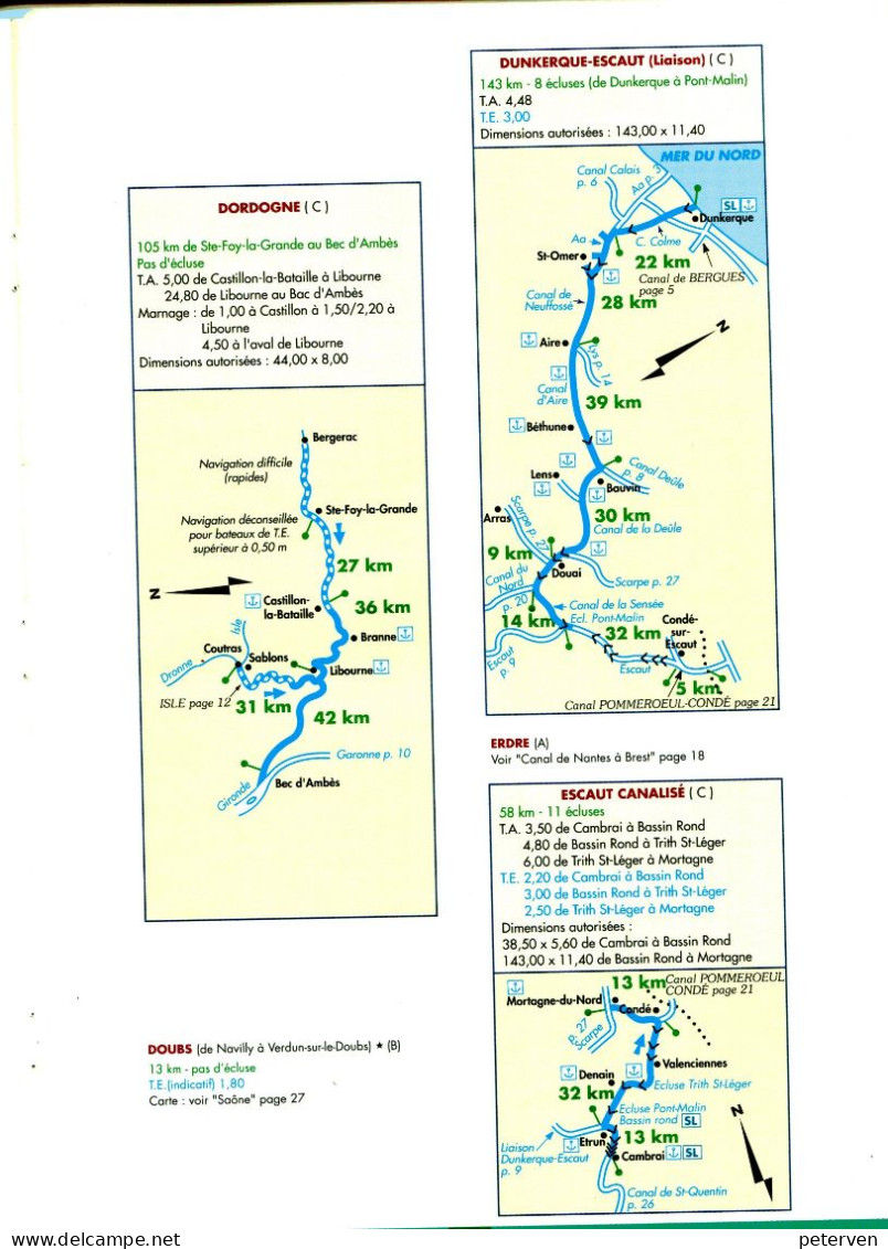 GUIDE VAGNON De TOURISME FLUVIAL: MINI ATLAS - Carte De France Des  Voies Navigables - Boats