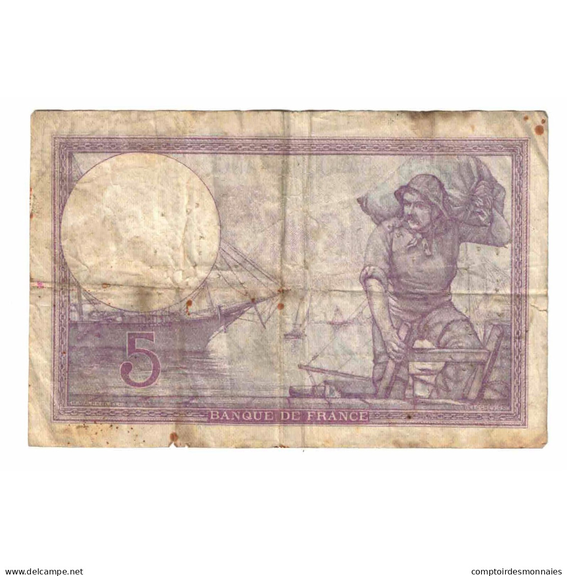 France, 5 Francs, Violet, 1918, Q.3747, TB, Fayette:3.2, KM:72a - 5 F 1917-1940 ''Violet''