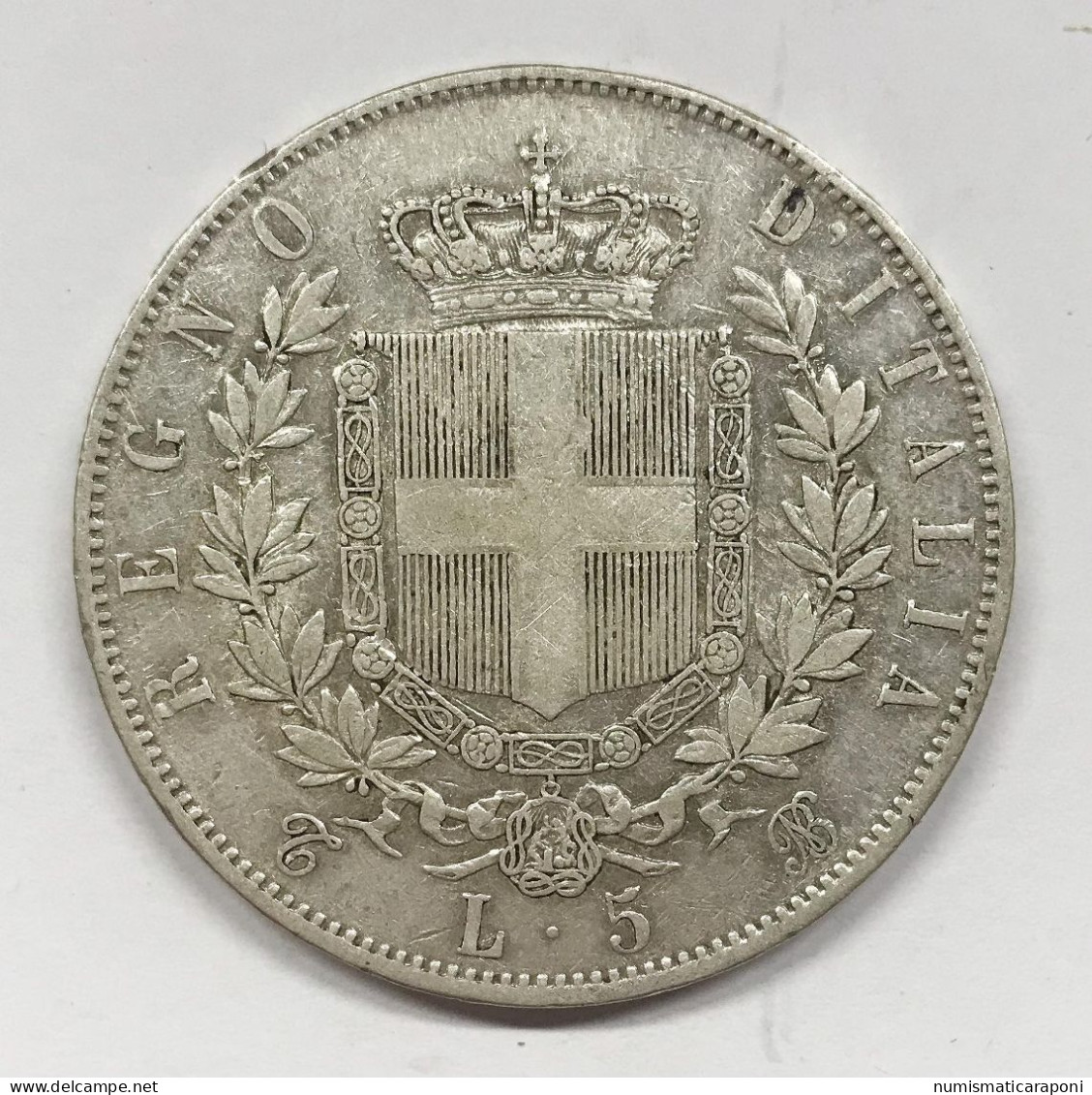 Vitt. Em. II° Re D'italia 5 Lire 1865 Torino Gig.37 Raro Mb+ E.1319 - 1861-1878 : Victor Emmanuel II