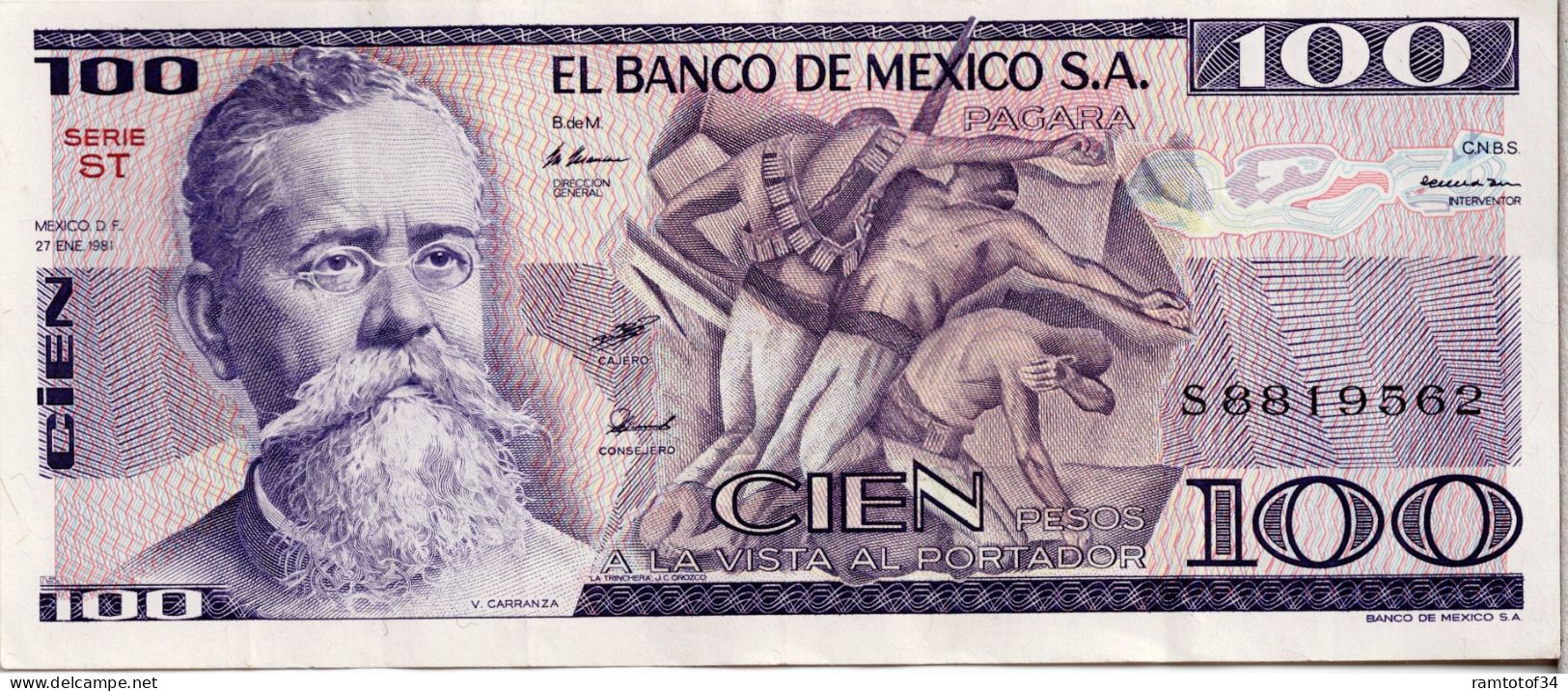 MEXIQUE - 100 Pesos 1981 UNC - Mexico