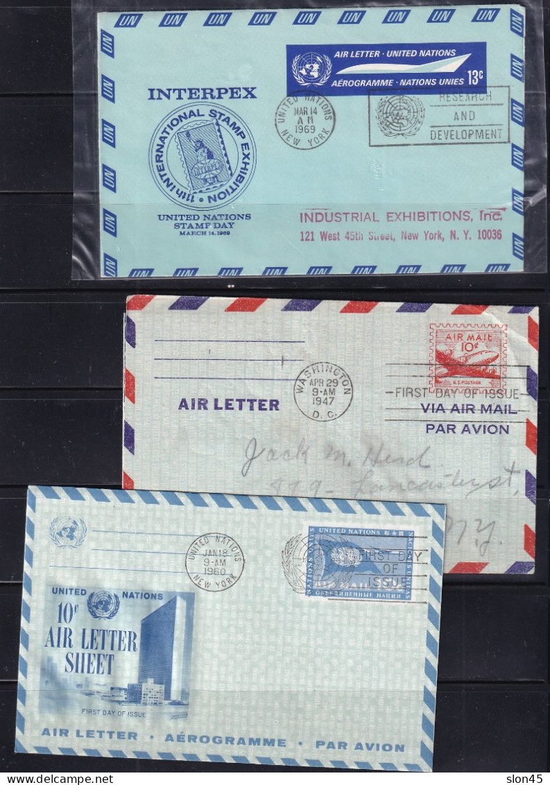 USA 1947 And Up 9 Postal Stationary Covers/Air Letter Aerogramme 15866 - Other & Unclassified