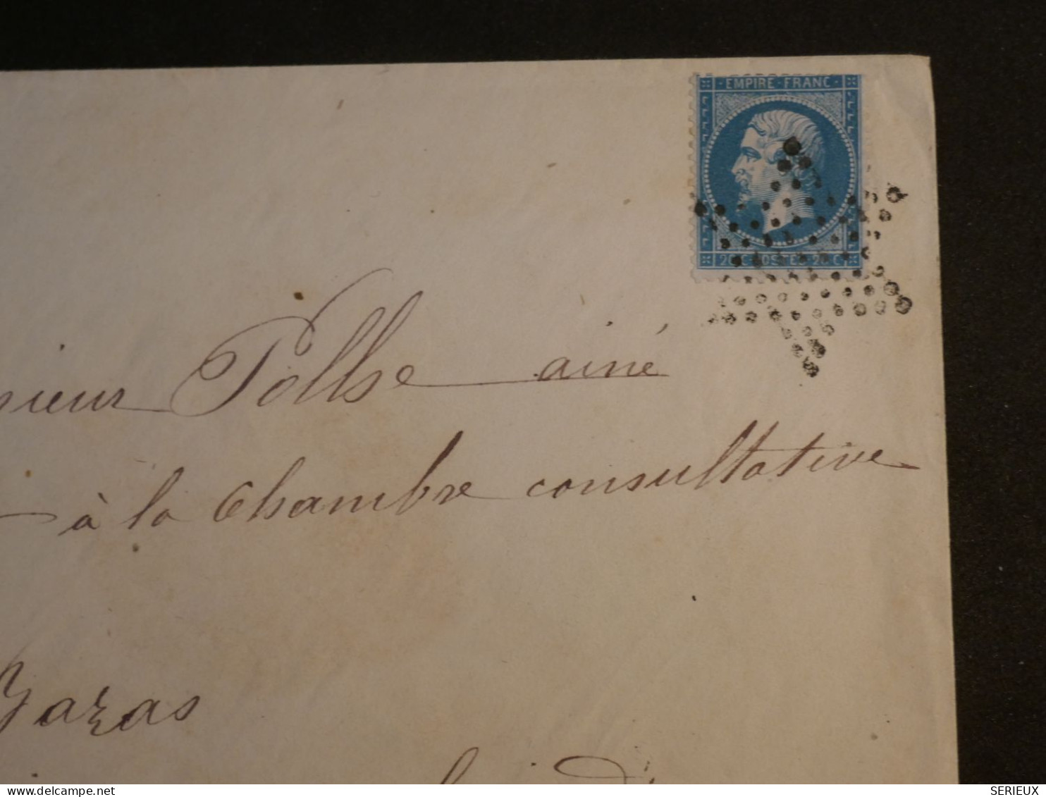 DH9 FRANCE BELLE LETTRE RARE  1863 ETOILE DE PARIS A BAZAS VIA POUILLY   + N°22++ AFF. PLAISANT++ - 1849-1876: Periodo Clásico