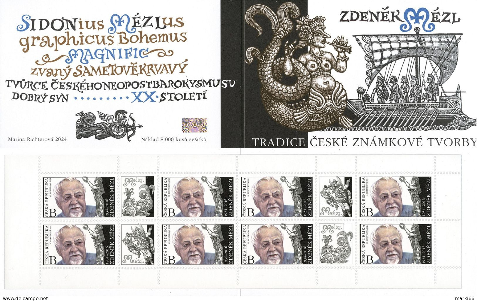 Czech Republic - 2024 - Tradition Of Czech Stamp Design - Zdenek Mezl - Mint Stamp BOOKLET With Hologram - Unused Stamps