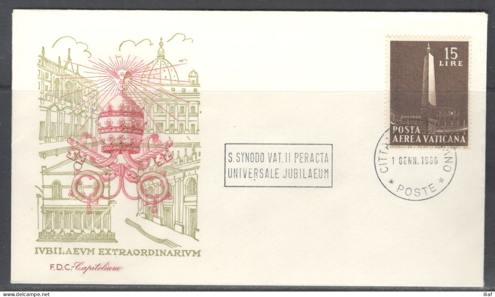 Vatican City.   Iubilaeum Extraordinarium - The Extraordinary Jubilee.  Pictorial Cancellation On Special Cover. - Storia Postale