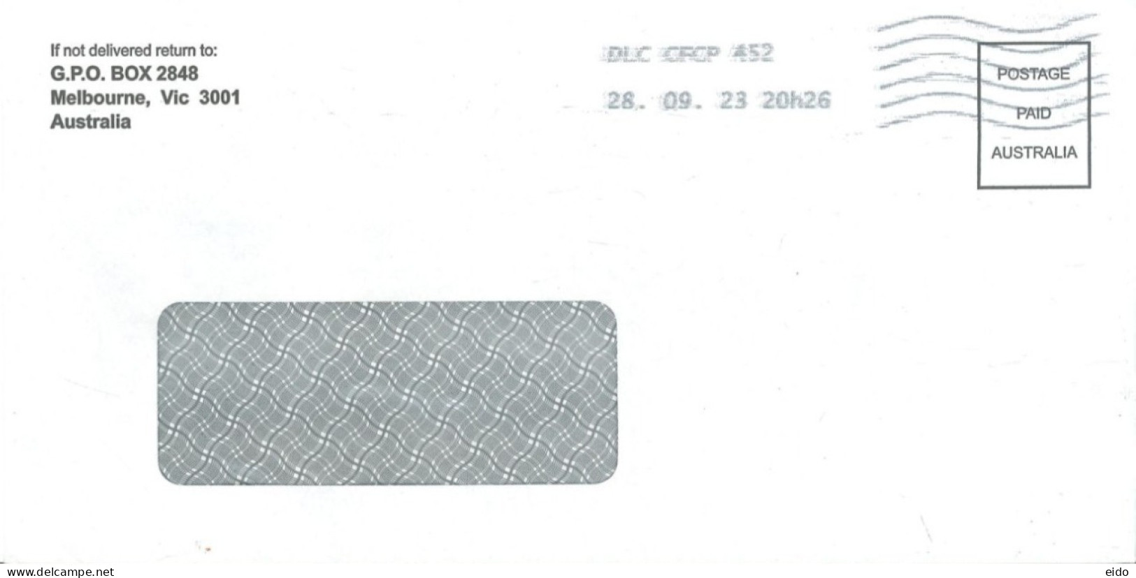 AUSTRALIA. - 2023 - POSTAGE PAID COVER TO DUBAI. - Briefe U. Dokumente