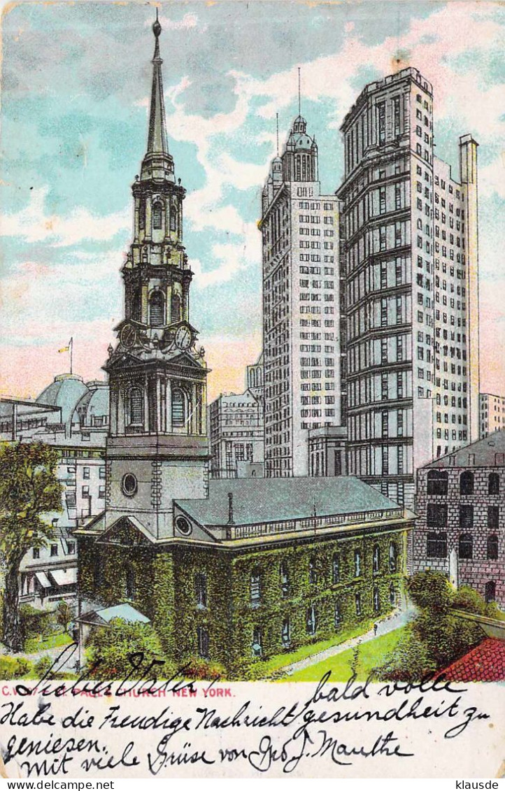 St.Pauls Church,NewYork Gel.1909 - Chiese