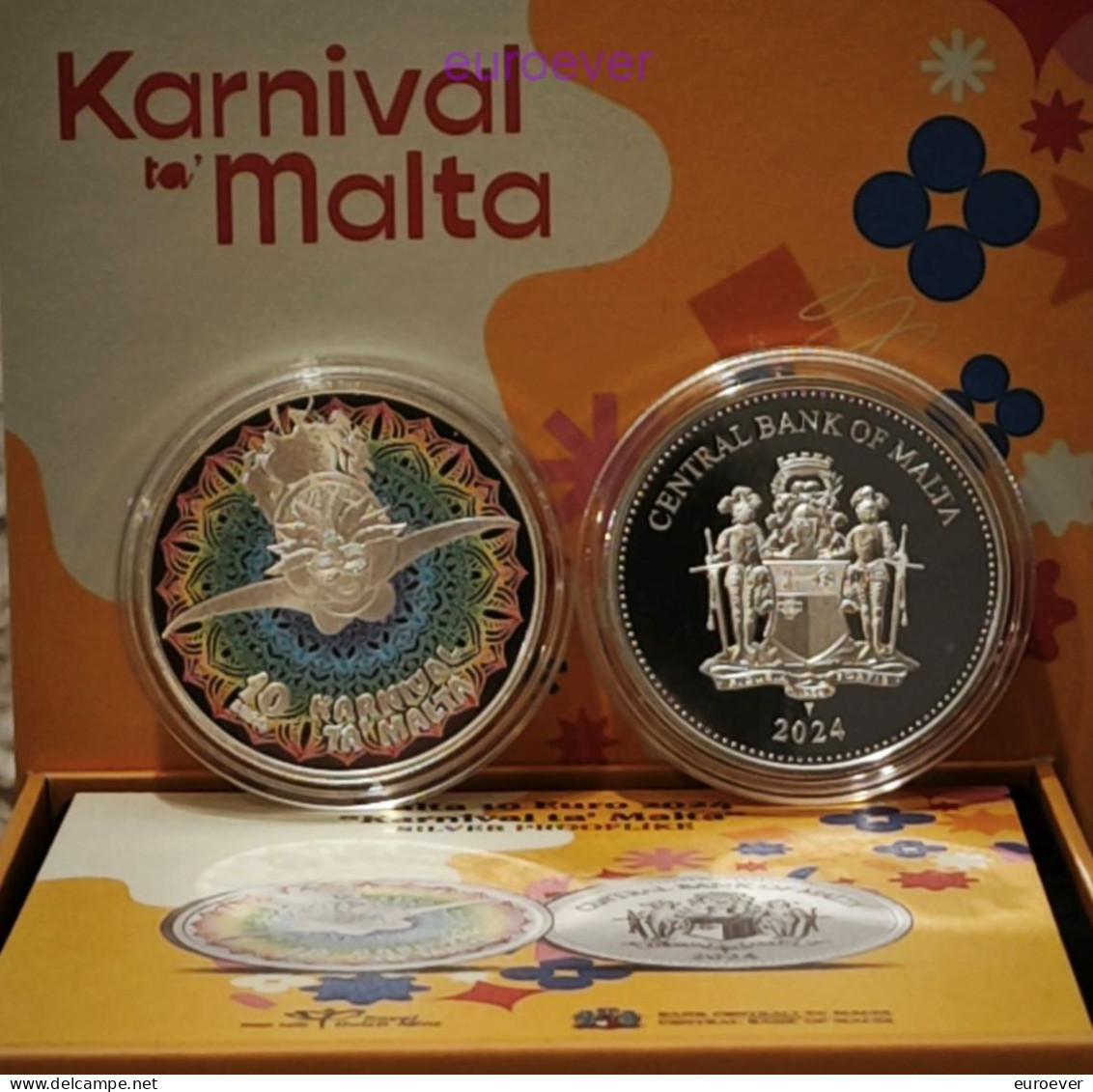 10 Euro Gedenkmünze 2024 Malta - Karneval - Silber In Farbe - Malte