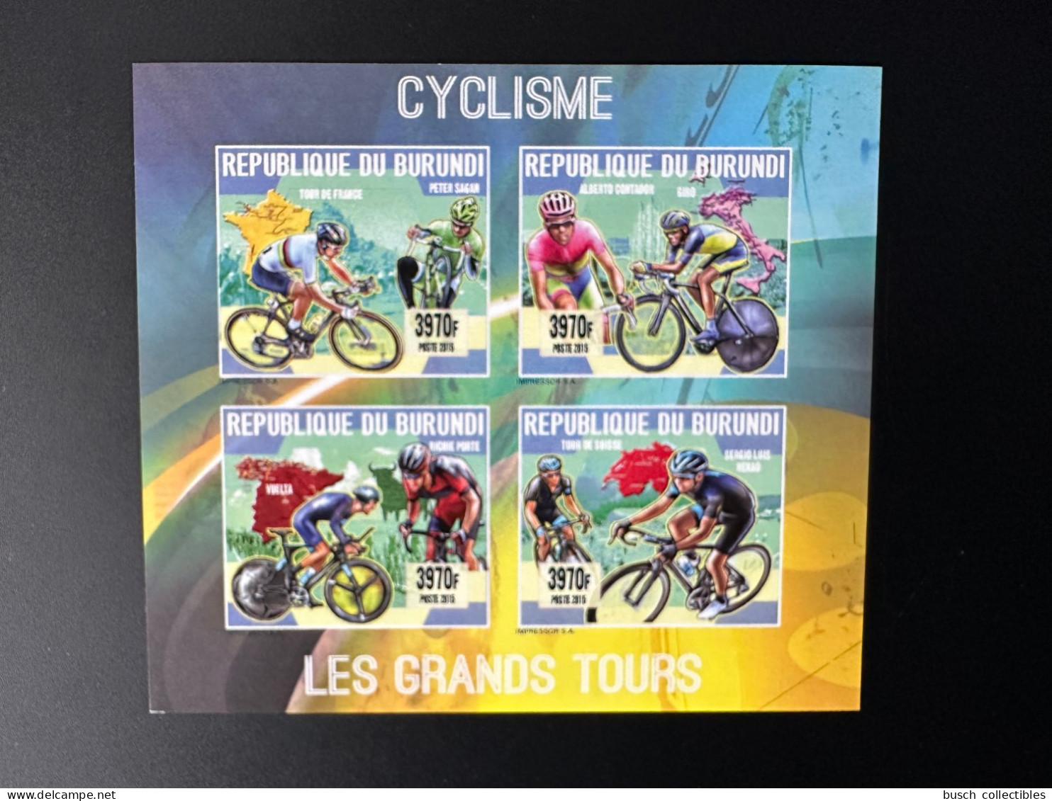 Burundi 2015 / 2016 Mi. 3615 - 3618 ND IMPERF Cyclisme Cycling Radfahren Fahrrad Vélo Bicycle Tour France Contador - Ungebraucht