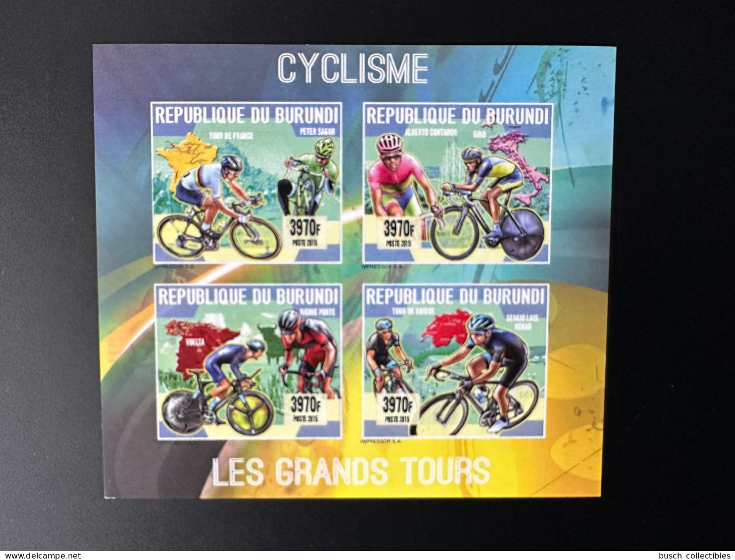 Burundi 2015 / 2016 Mi. 3615 - 3618 ND IMPERF Cyclisme Cycling Radfahren Fahrrad Vélo Bicycle Tour France Contador - Vélo