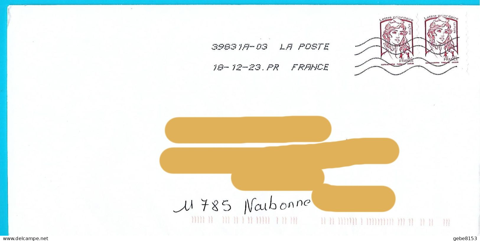 2 Marianne Ciappa Lettre Prio Autocollant Phil@poste Usage Après Fin De Vente Toshiba PR - 2013-2018 Marianne (Ciappa-Kawena)