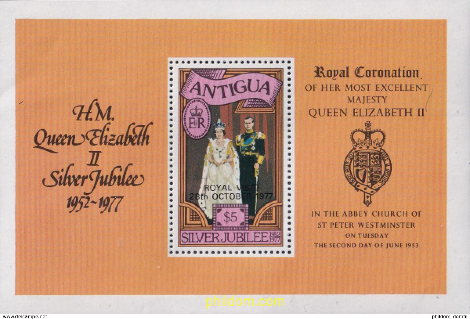 169545 MNH ANTIGUA 1977 25 ANIVERSARIO DE LA CORONACION DE ISABEL II - Autres & Non Classés