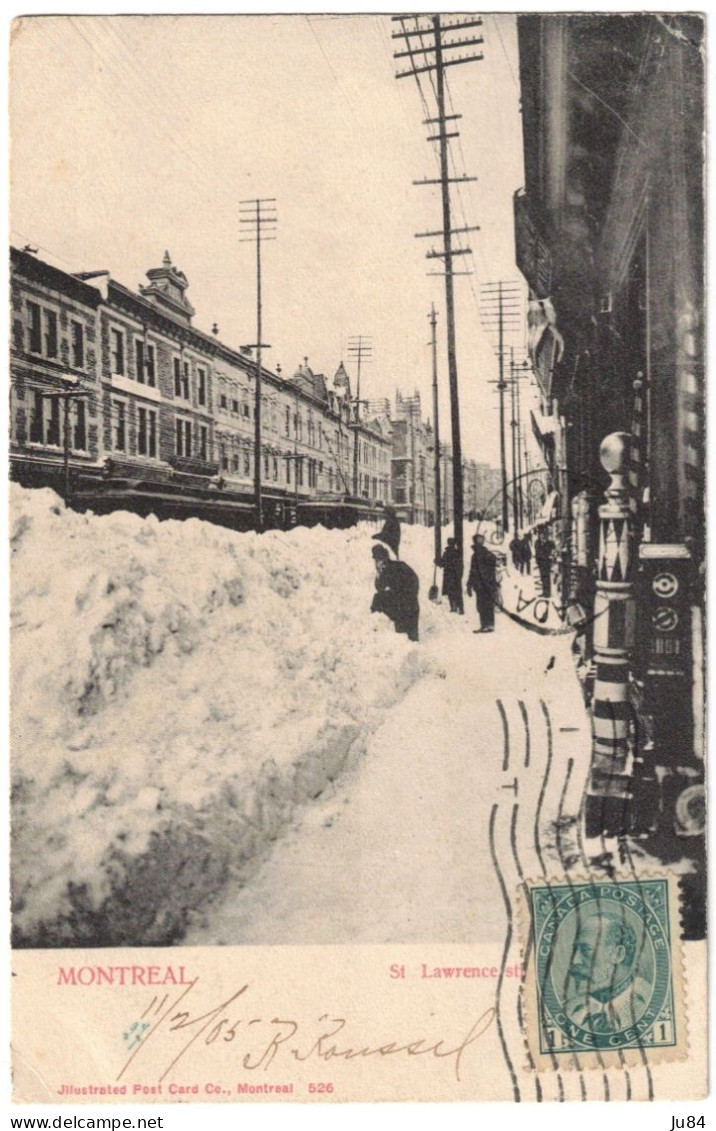 Canada - Québec - Montreal - St Lawrence Street - Carte Postale Pour Rouïba (Algérie) - 1905 - Cartas & Documentos